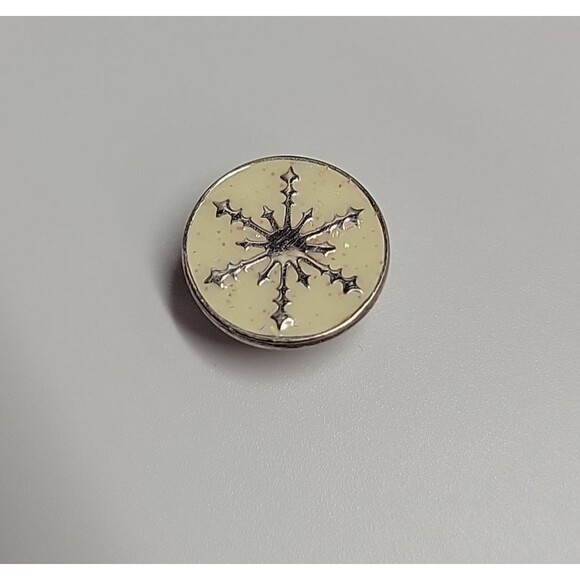 Kameleon Jewelpops Sterling 925 White‎ Enamel Glitter Snowflake - Picture 1 of 3